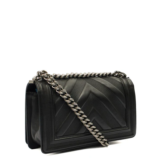 Picture of Chanel Shoulder Bag Boy - Medium in Black, Calfskin Leather