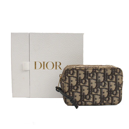 Picture of Christian Dior Cross Body Saddle Belt Pouch in Blue, Dior Oblique Embroidery