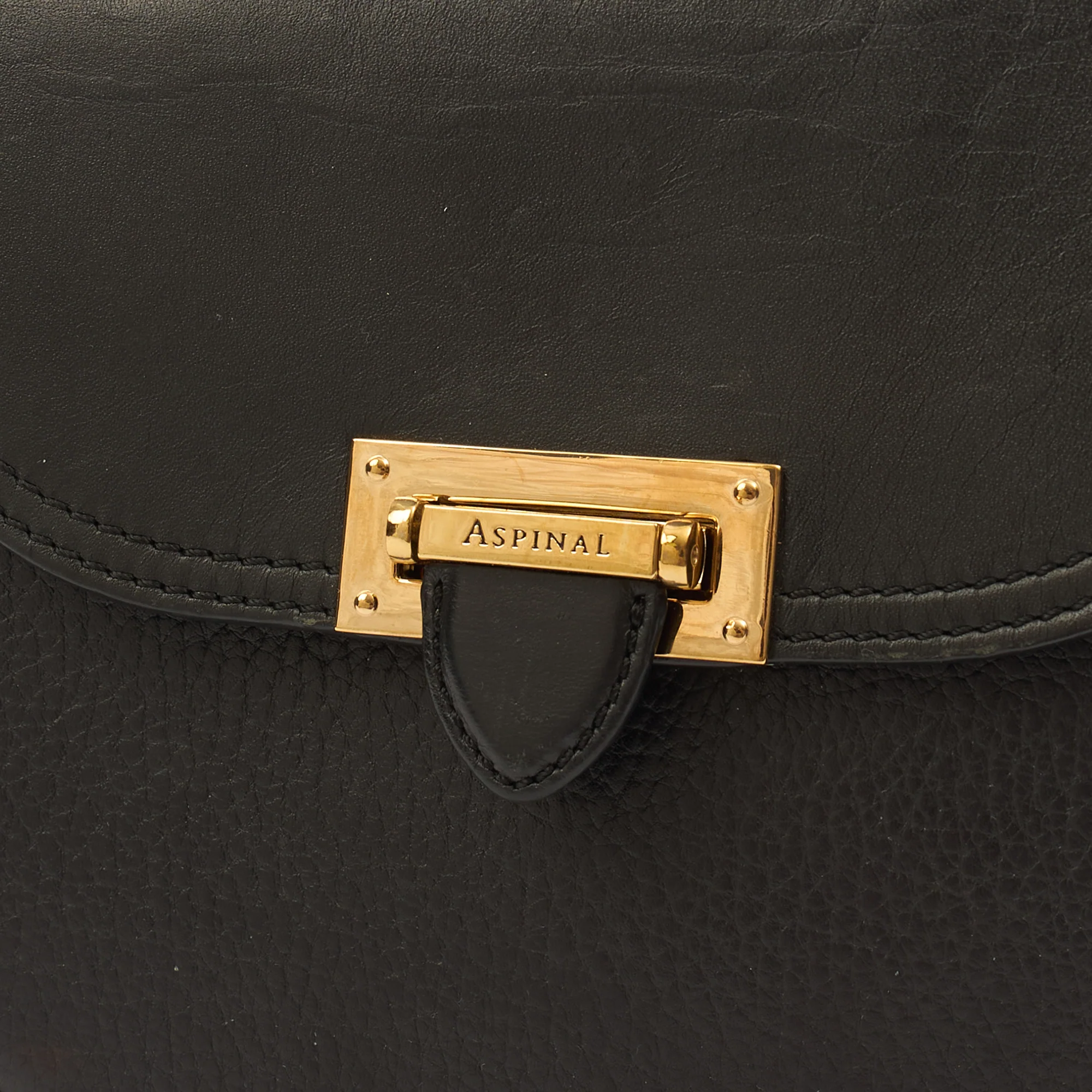 Picture of Aspinal of London Cross Body Portobello Saddle Bag in Black, Leather