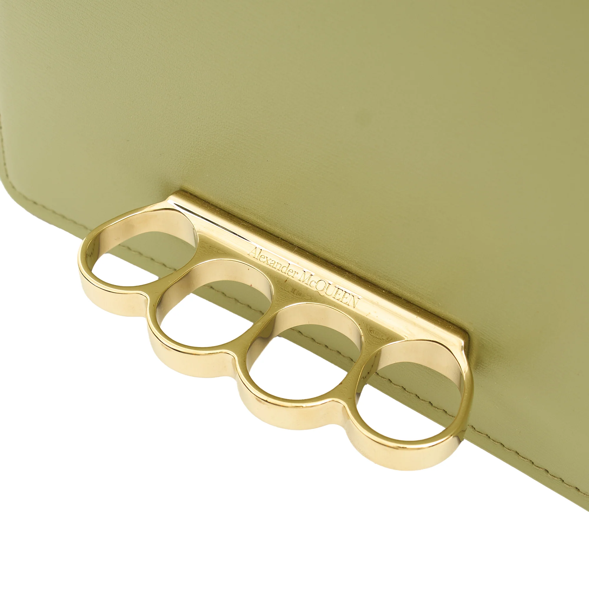 Picture of Alexander McQueen Cross Body Knuckle Crossbody in Green, Leather