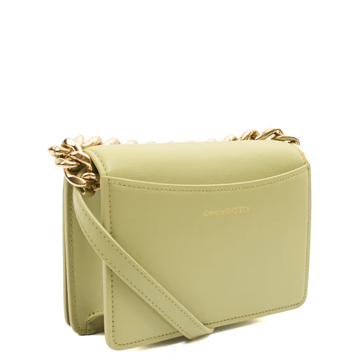Picture of Alexander McQueen Cross Body Knuckle Crossbody in Green, Leather