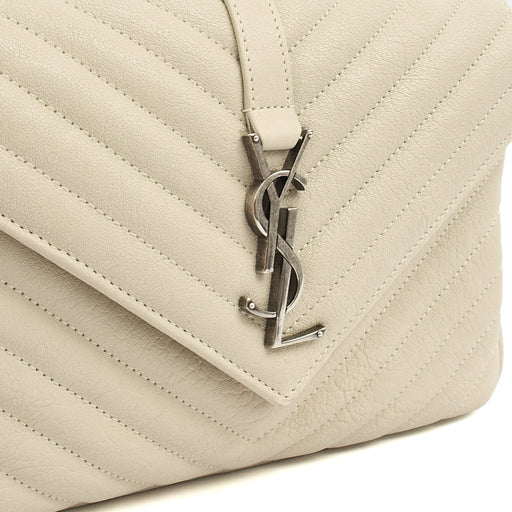 Picture of Saint Laurent Top Handle College - Medium in Neutral, Calfskin Leather