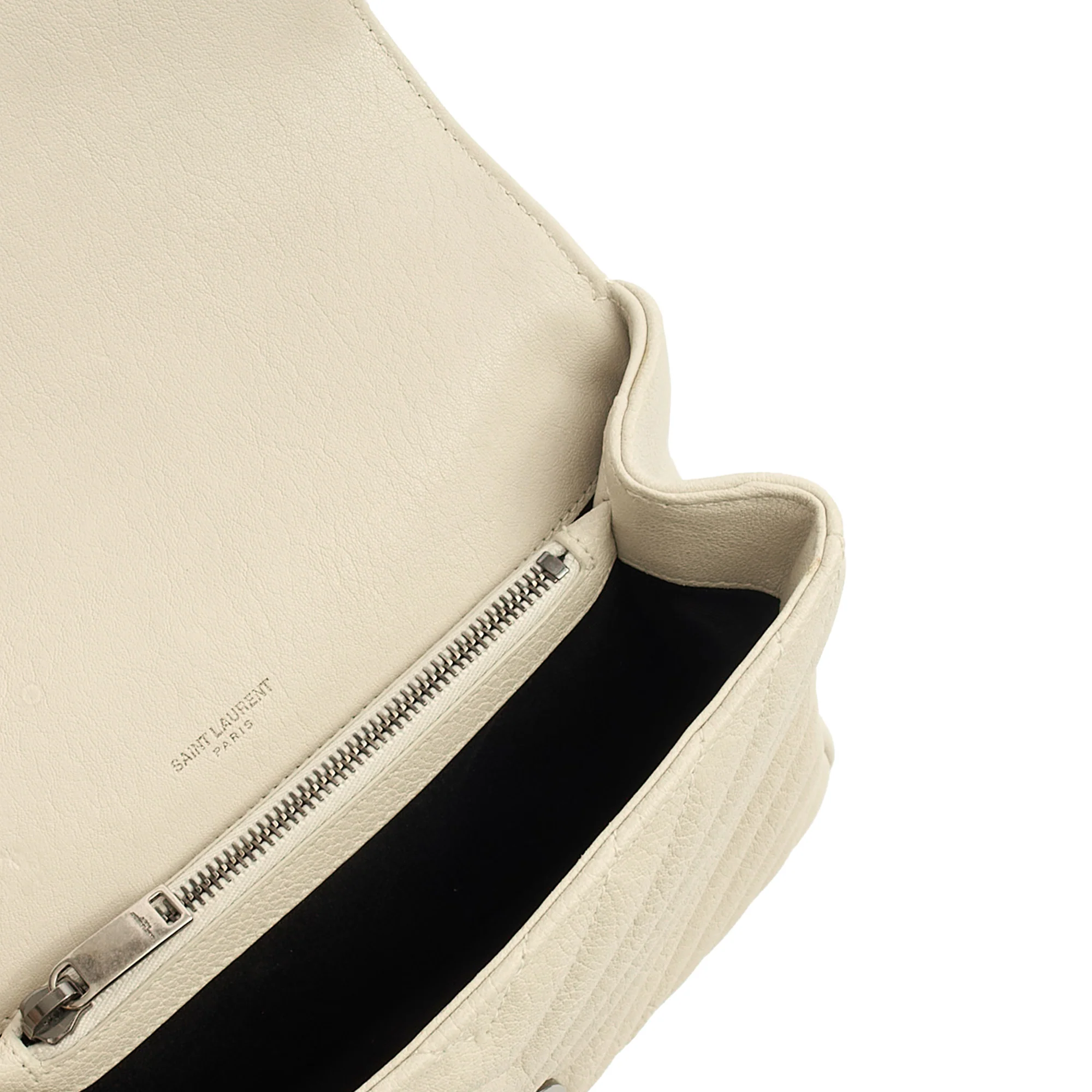 Picture of Saint Laurent Top Handle College - Medium in Neutral, Calfskin Leather