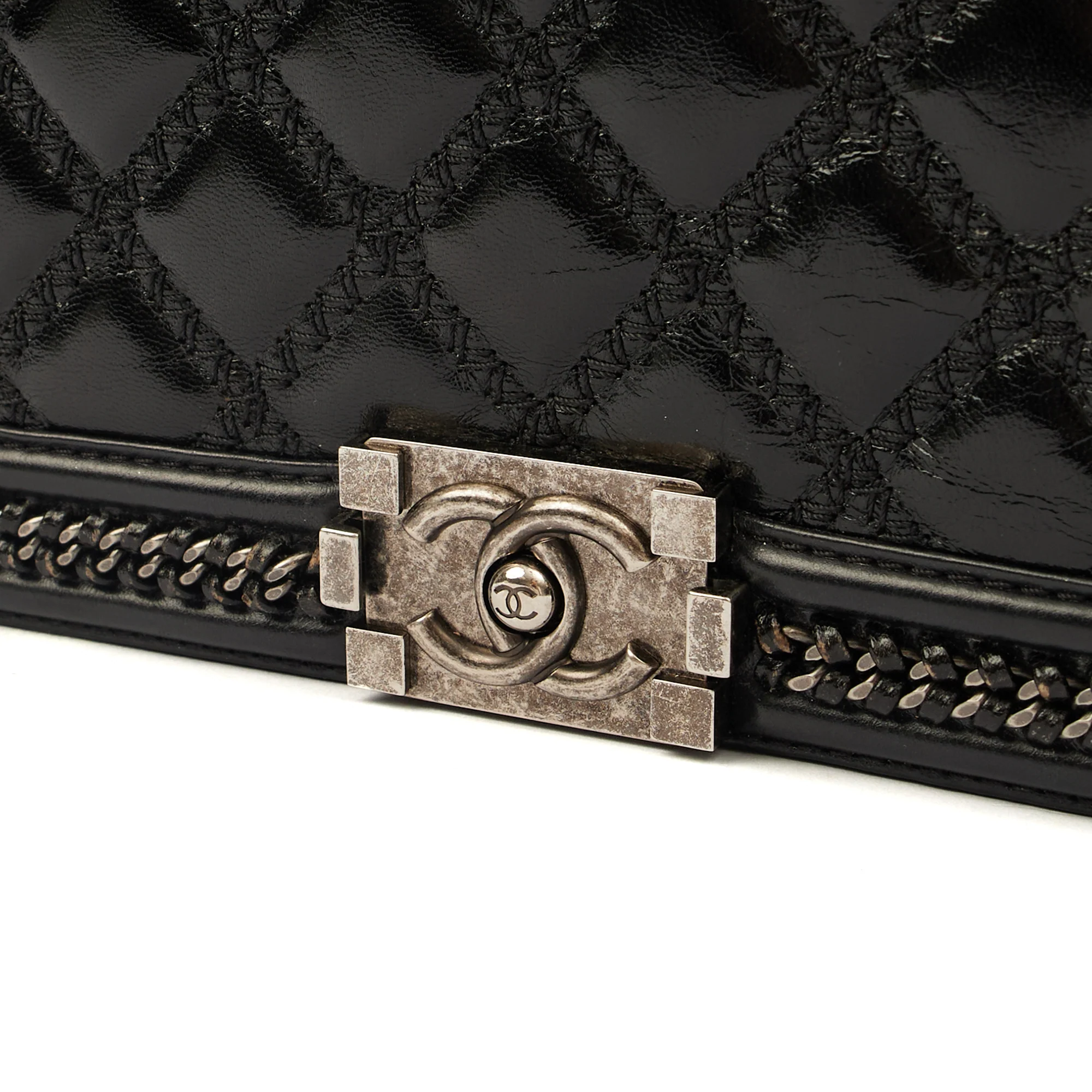 Picture of Chanel Top Handle Boy Top Handle - Medium in Black, Calfskin Leather