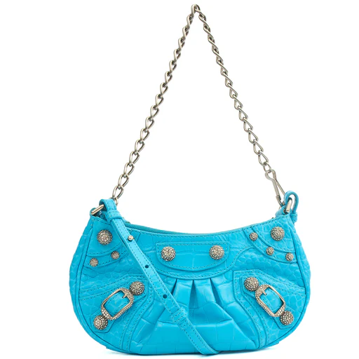 Picture of Balenciaga Cross Body Le Cagole S in Blue, Exotic Effect Leather