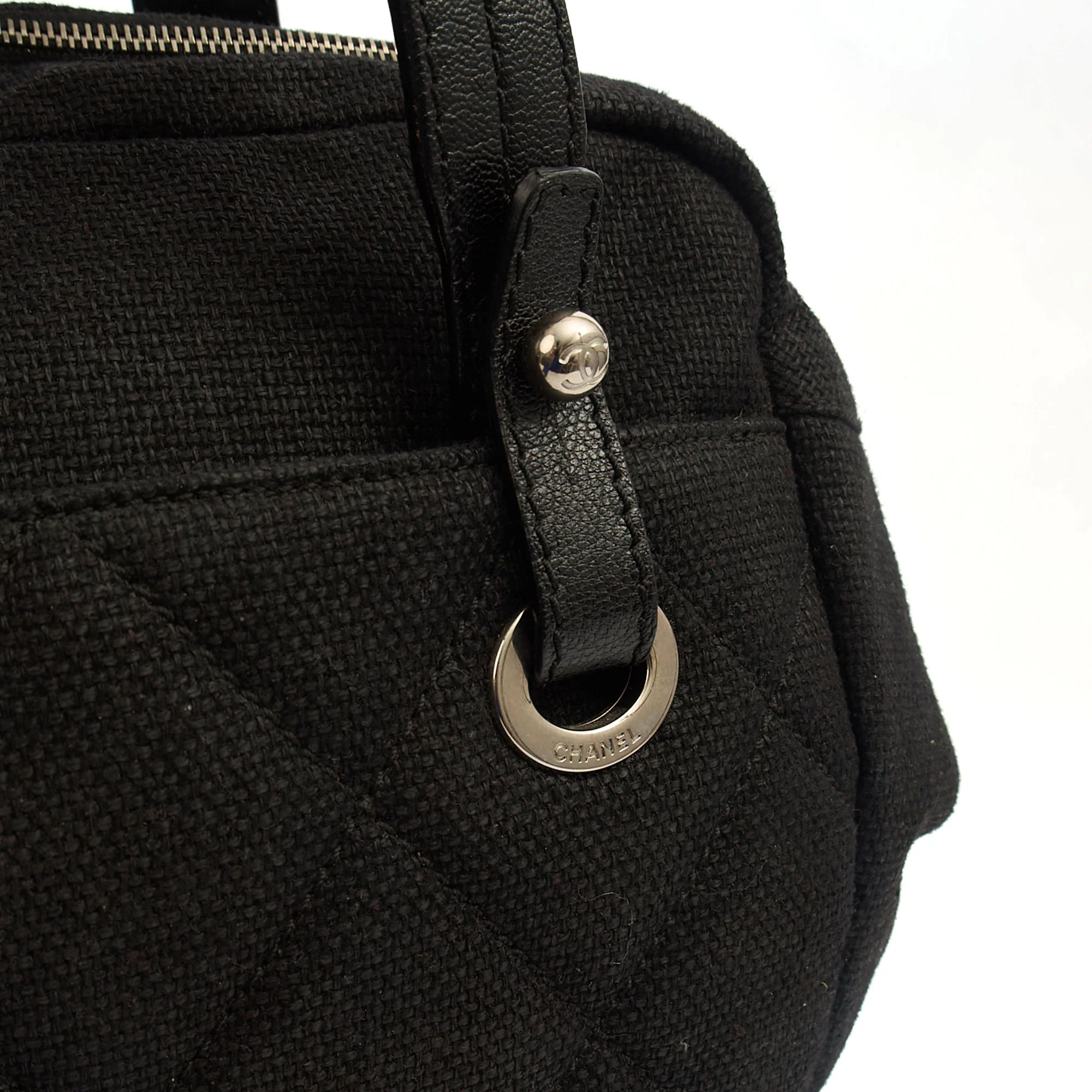 Picture of Chanel Top Handle Bowler in Black, Fabric