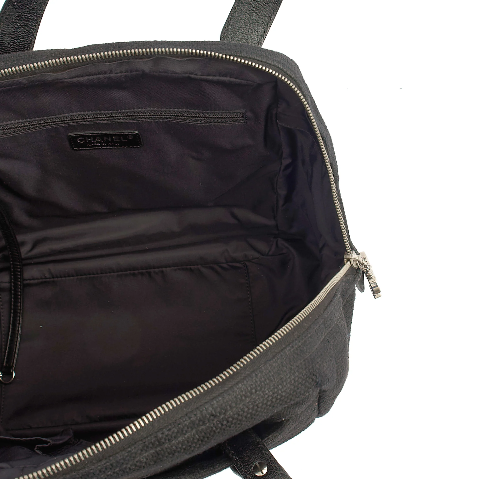 Picture of Chanel Top Handle Bowler in Black, Fabric