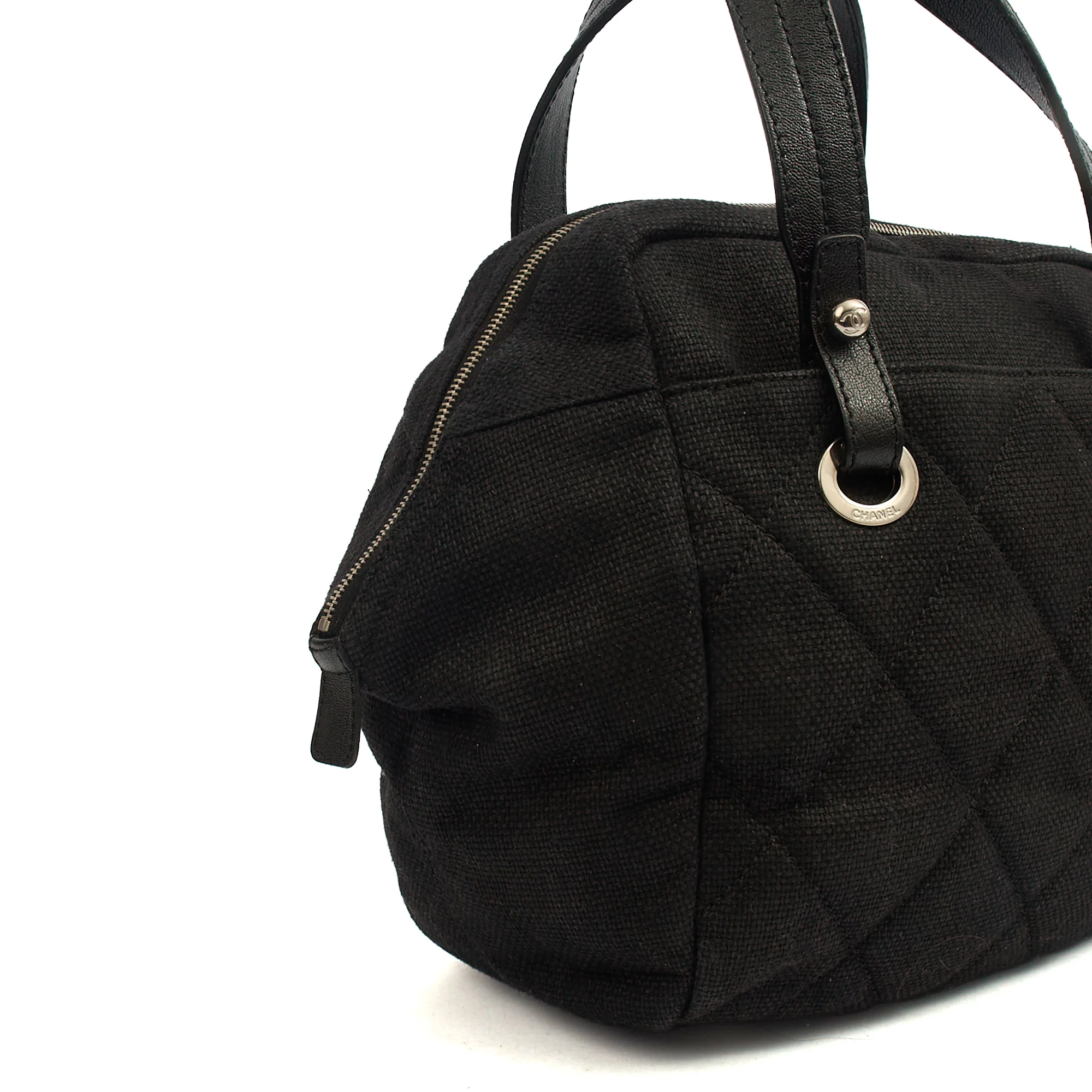 Picture of Chanel Top Handle Bowler in Black, Fabric