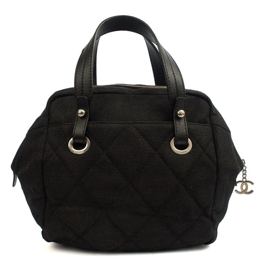 Picture of Chanel Top Handle Bowler in Black, Fabric