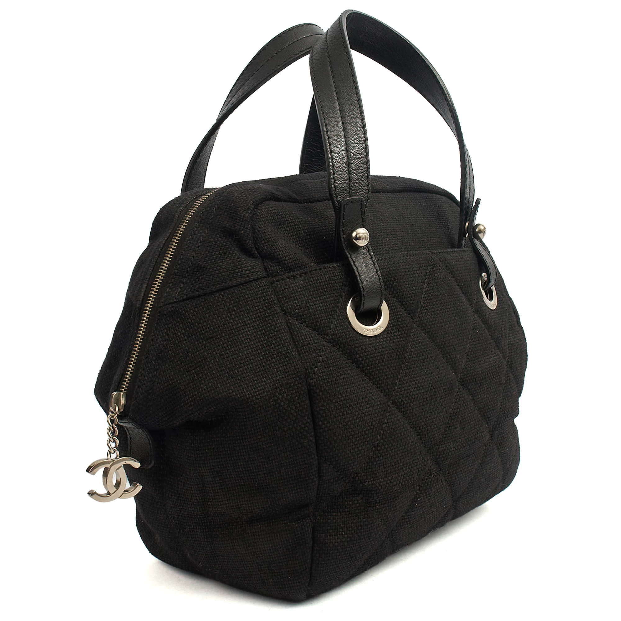 Picture of Chanel Top Handle Bowler in Black, Fabric