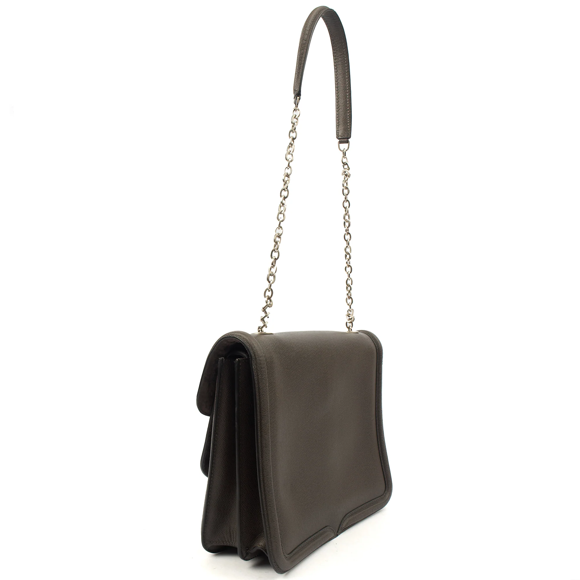 Picture of Alexander McQueen Shoulder Bag Heroine 21 in Grey, Leather