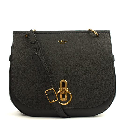 Picture of Mulberry Cross Body Amberley Satchel in Black, Calfskin Leather