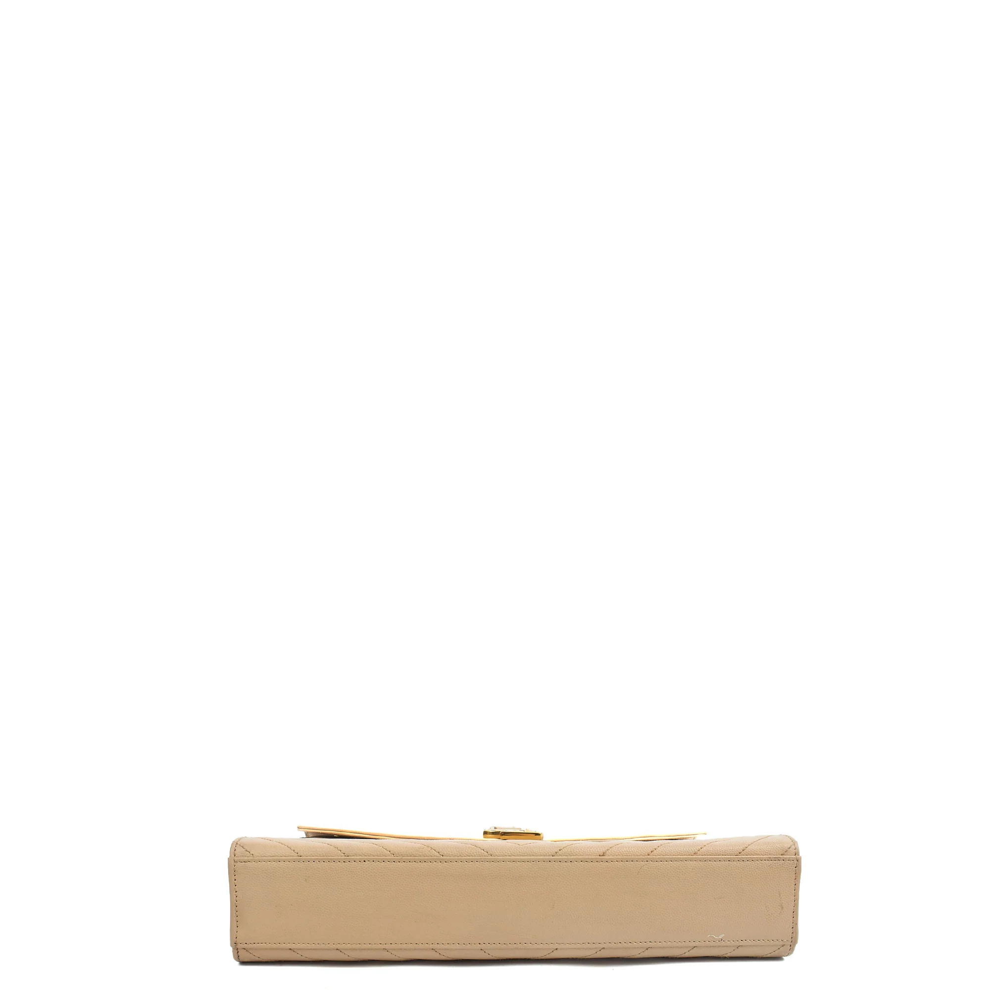 Picture of Saint Laurent Shoulder Bag Envelope - Large in Neutral, Calfskin Leather