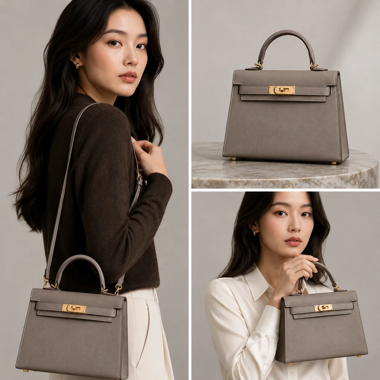 Hermes Mini Kelly 20 Elephant Grey lifestyle 2