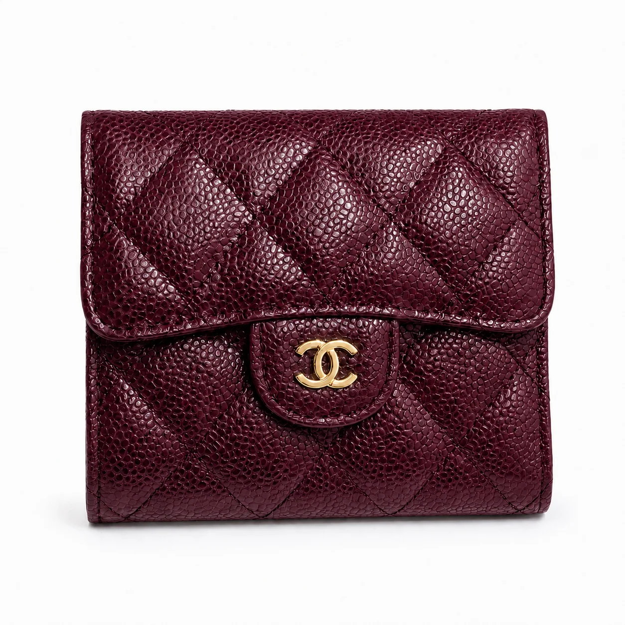 Chanel Classic Small Trifold Wallet in Burgundy