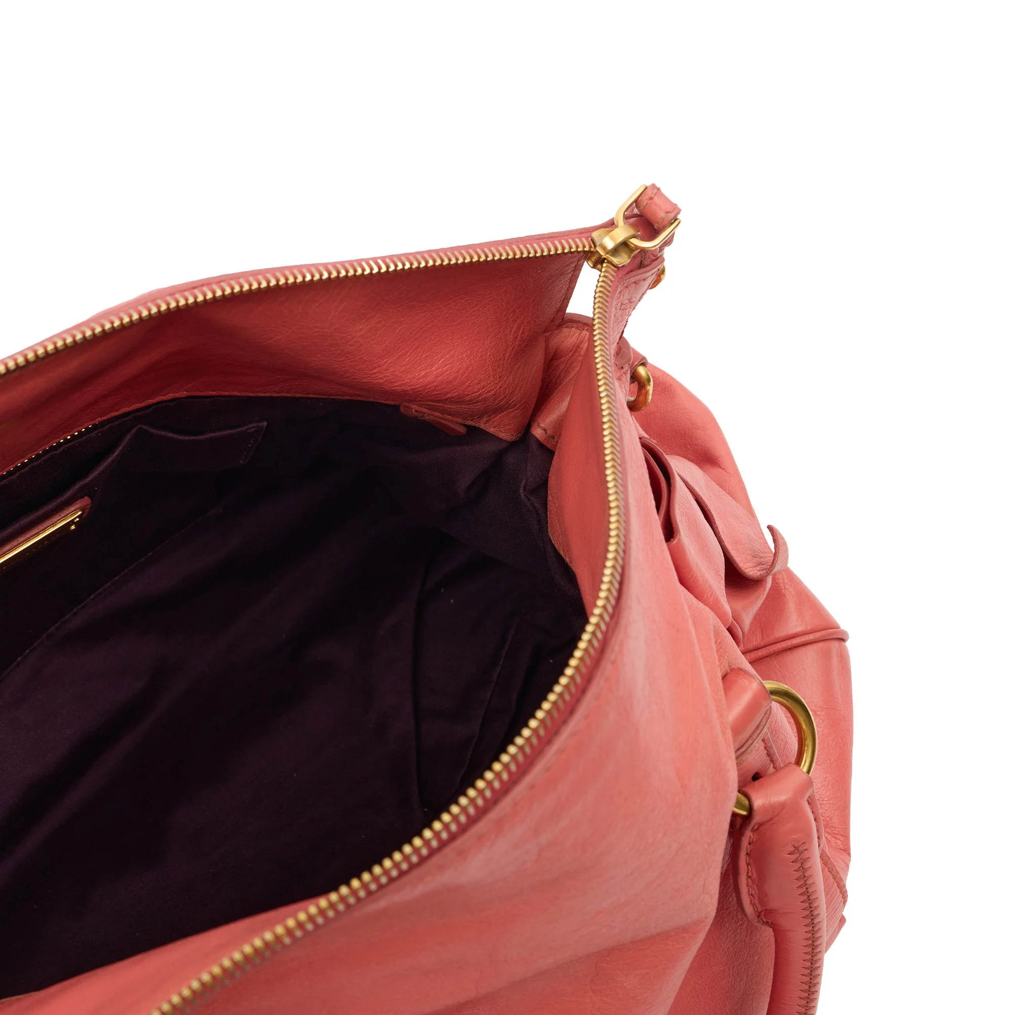 Picture of Miu Miu Shoulder Bag Vitello Lux Satchel in Pink, Leather