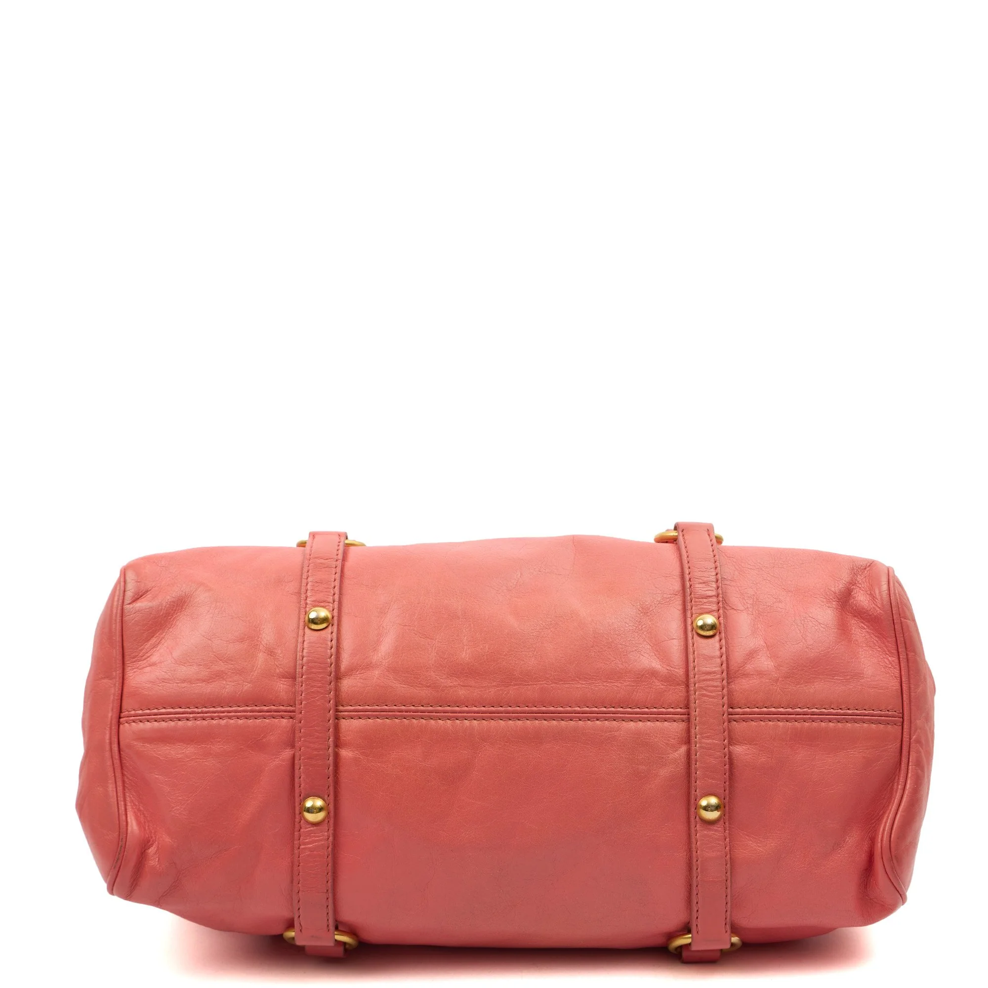 Picture of Miu Miu Shoulder Bag Vitello Lux Satchel in Pink, Leather