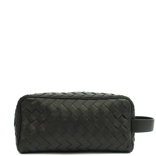 Picture of Bottega Veneta Clutch Intrecciato Zip Pouch in Black, Intrecciato Nappa