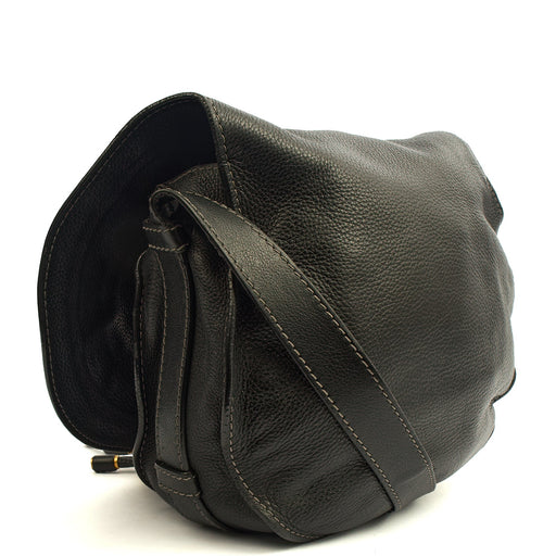 Picture of Chloe Cross Body Marcie Satchel in Black, Calfskin Leather