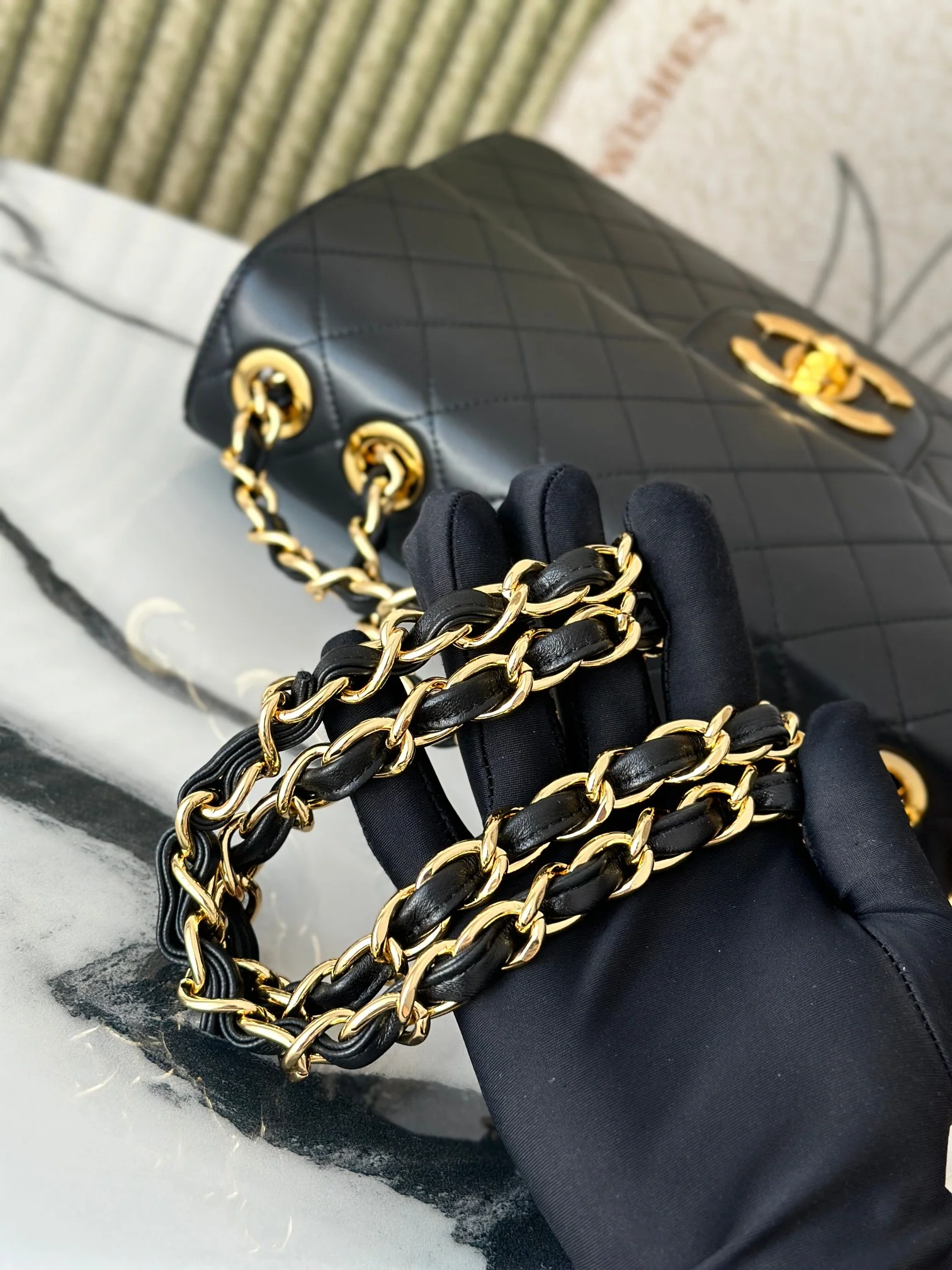 Chanel Vintage Classic Flap Bag strap detail