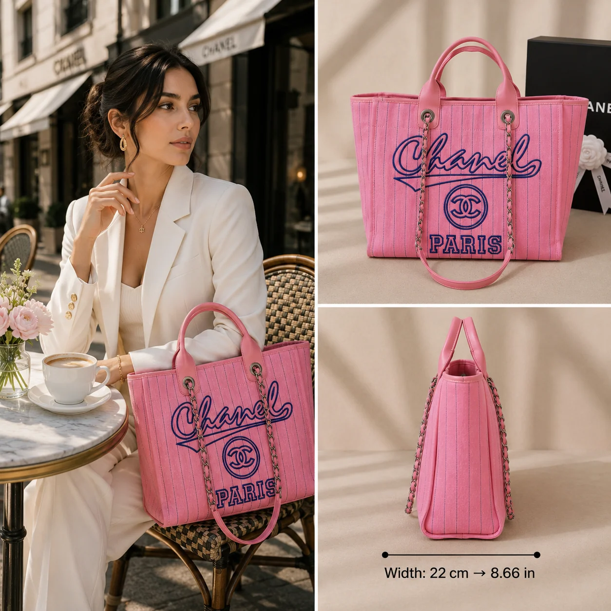 Chanel Large Deauville Tote in Pink