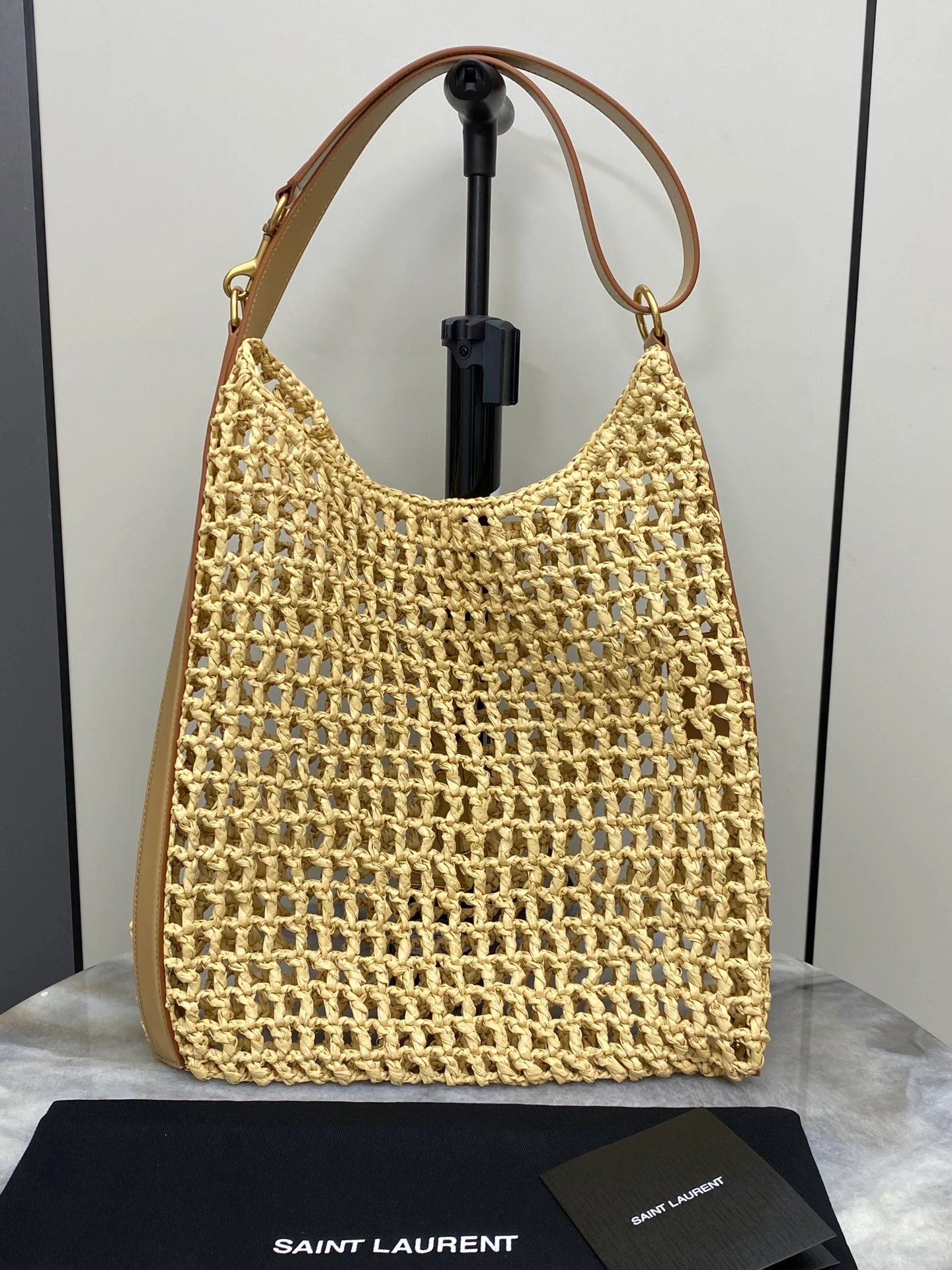 Saint Laurent Oxalis Bag in Raffia Macrame - Pre-owned Authentic