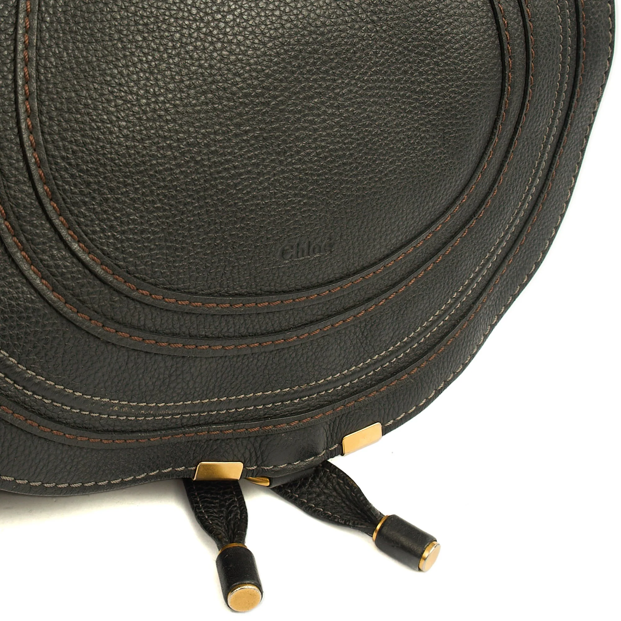 Picture of Chloe Cross Body Marcie Satchel in Black, Calfskin Leather