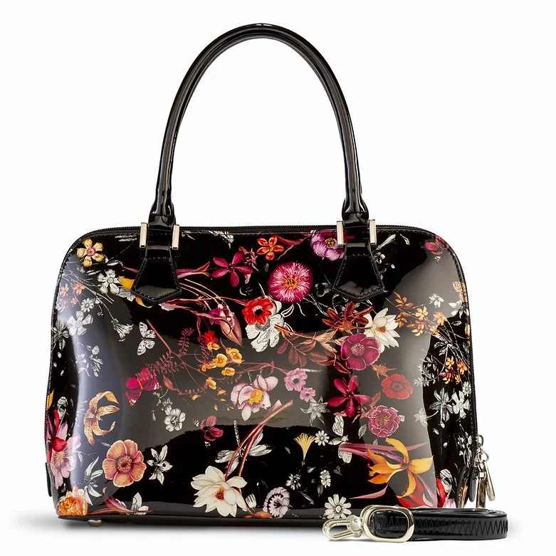 Anuta Medium Night Blossom Floral Calfskin Handbag BH93-2012