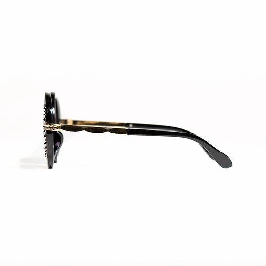 Leah S Black Crystal Sunglasses (LE192001 BL-G)