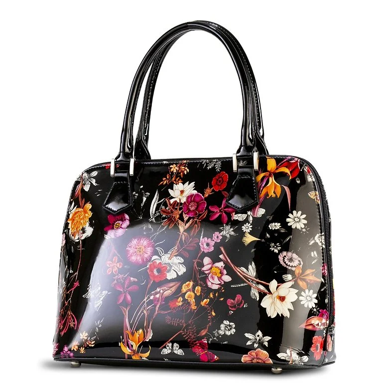 Anuta Medium Night Blossom Floral Calfskin Handbag  side view