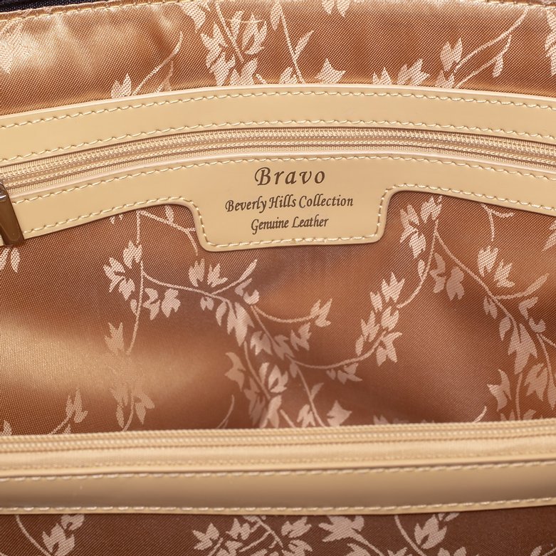 Anuta Medium Night Blossom Floral Calfskin Handbag interior view