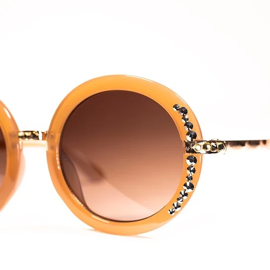 Leah S Beige Crystal Sunglasses (LE192001 BE-B)