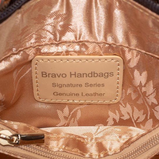 Mini Galina Gold Enamel Calfskin Mini Handbag interior view