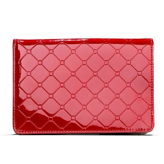 Julia Red Enamel Calfskin Crossbody Clutch back view