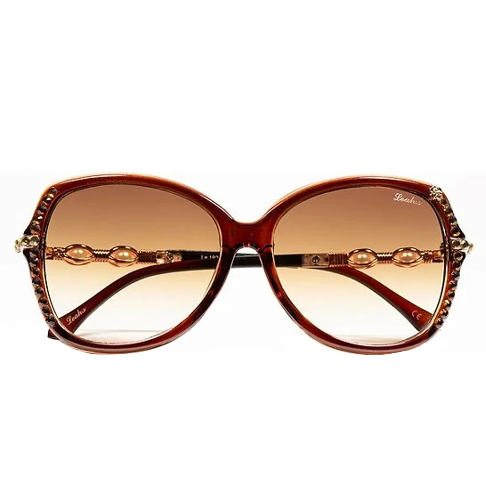 Leah S Brown Pearl and Crystal Sunglasses (LE192004 BR-B)