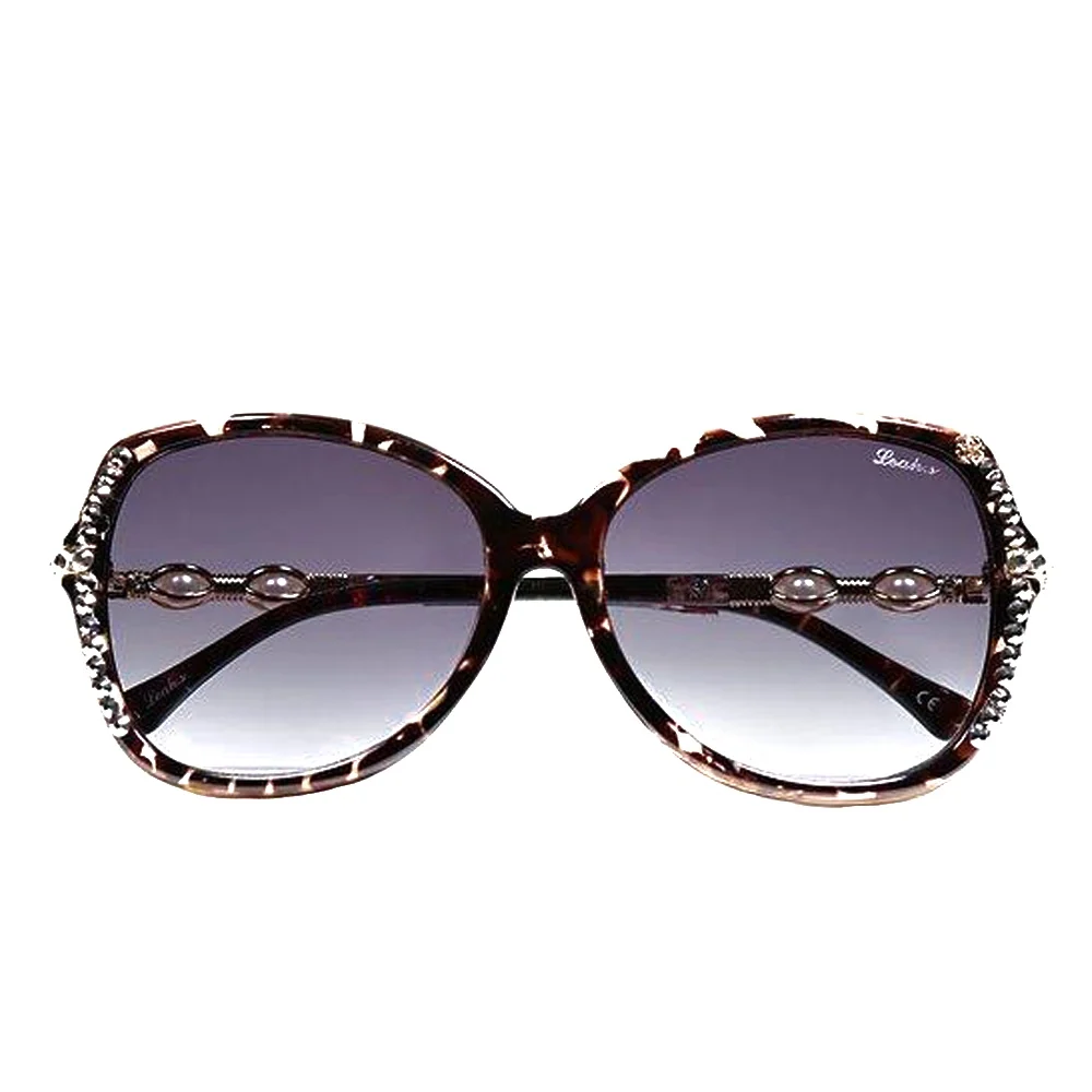 Leah S Tortoise-Shell Pearl and Crystal Sunglasses (LE192004 TR-B)