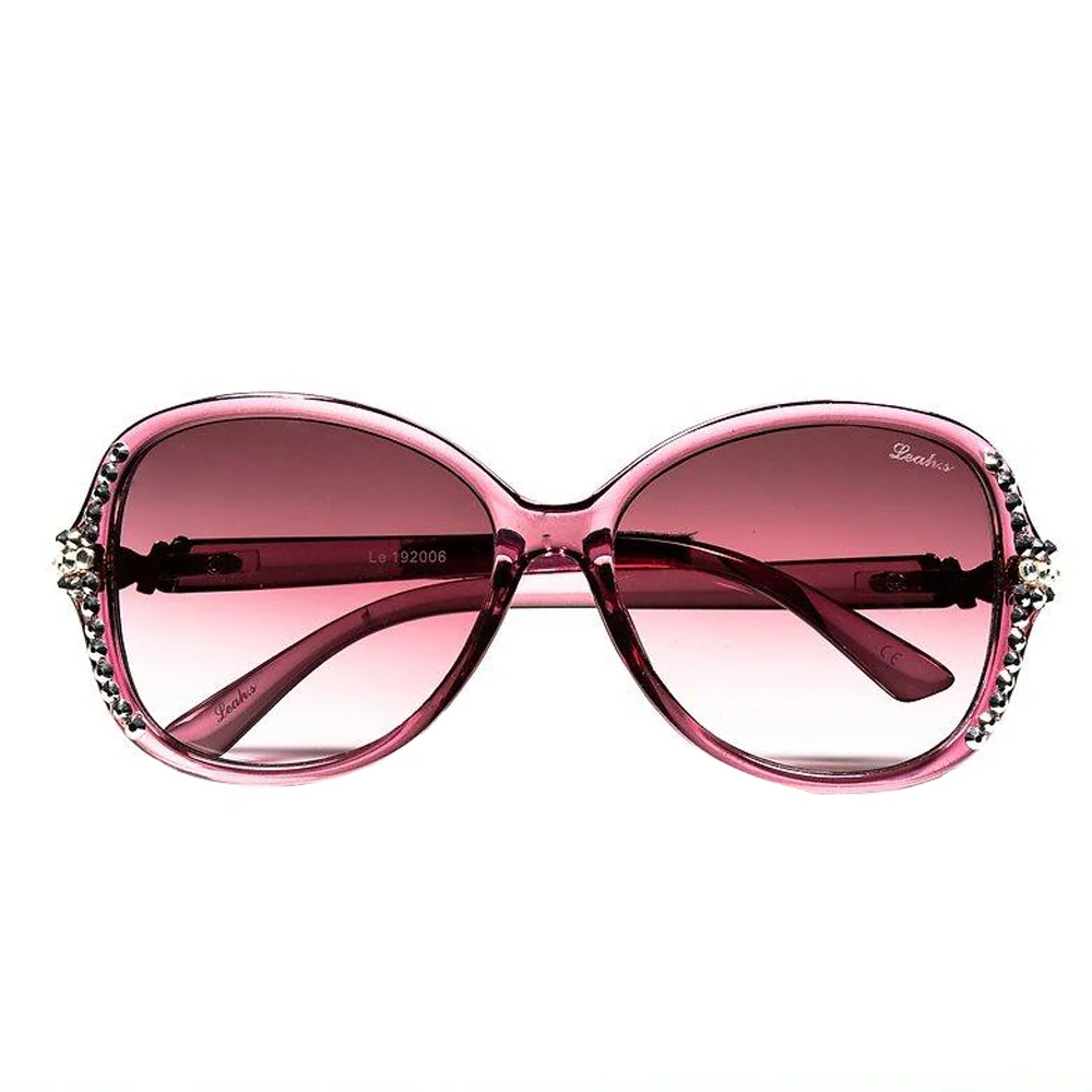 Leah S Purple Crystal Gold-Arm Sunglasses (LE192006 PU-P)