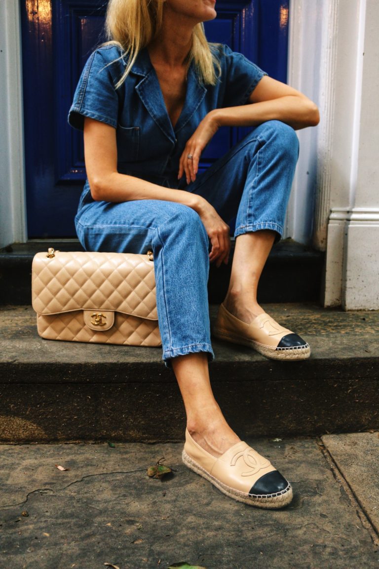 Chanel espadrilles side view close up