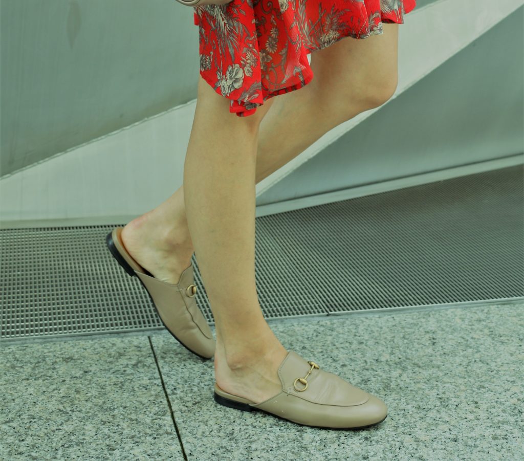 Princetown mules leg close-up
