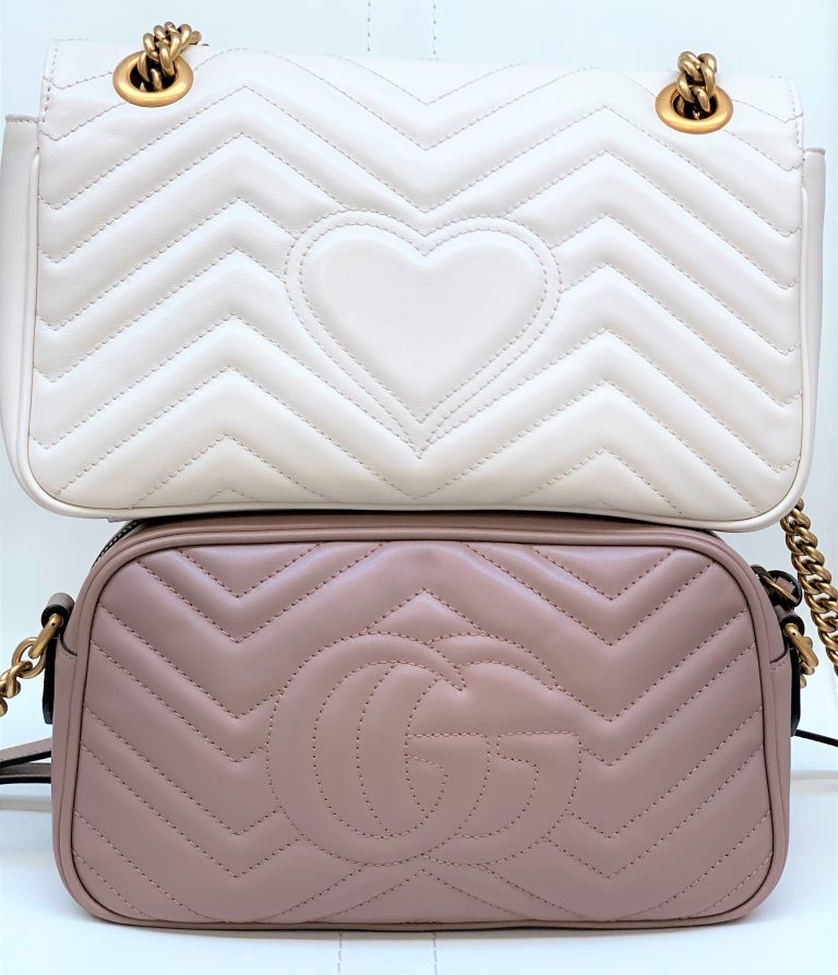 The back motif comparison in GG zip top and flap
