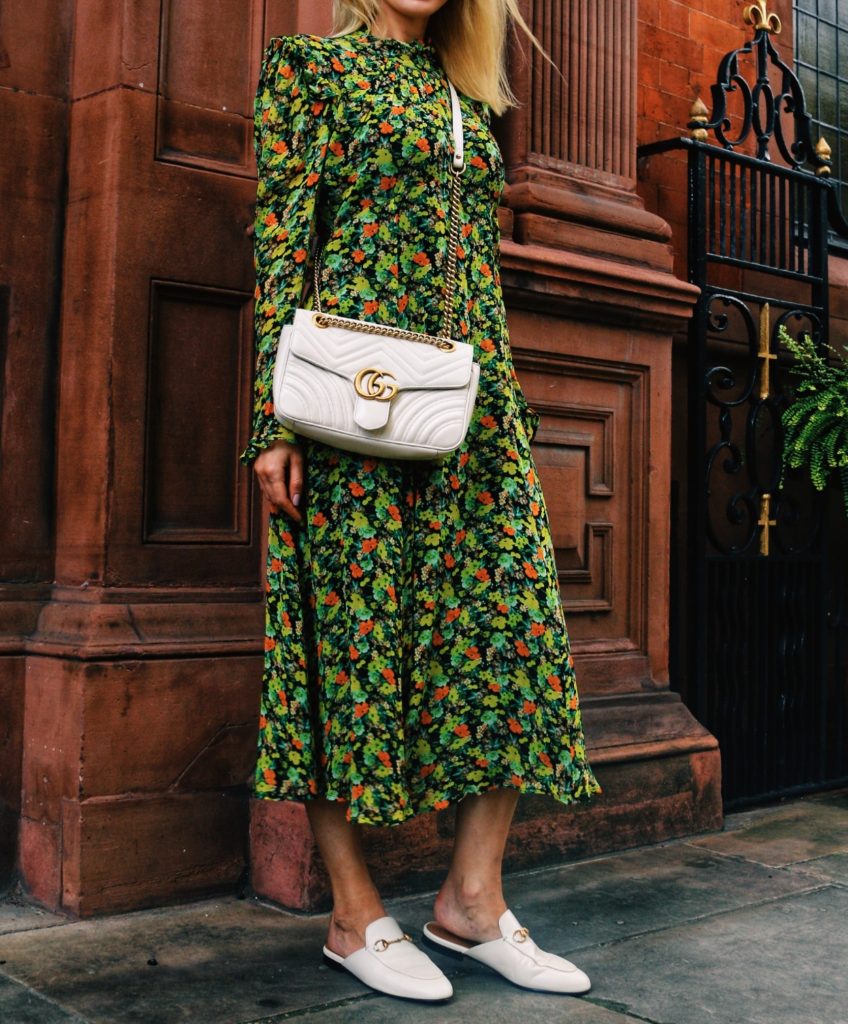 Gucci Marmont bag worn crossbody