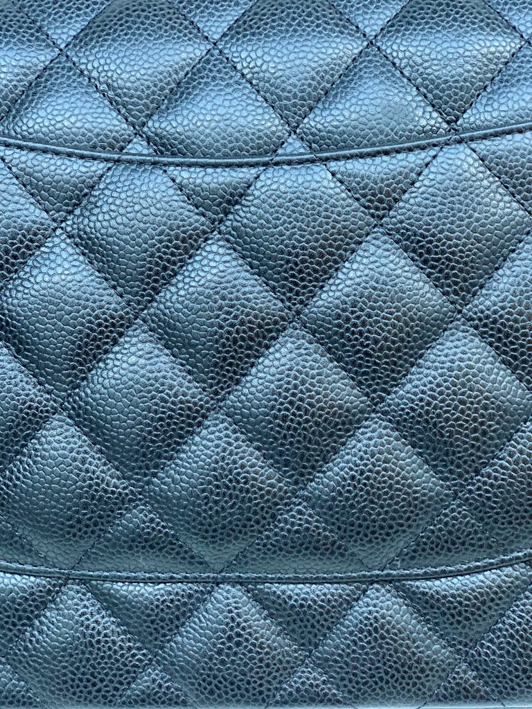 Close-up on the perfectly aligned stiching