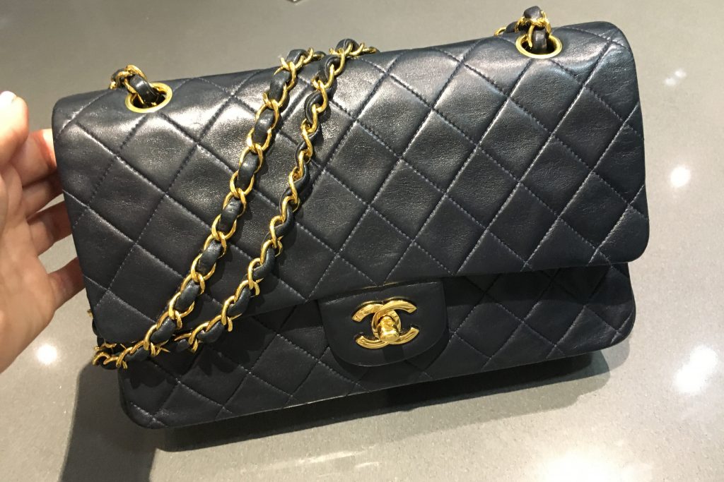 Vintage Chanel bag post restoration