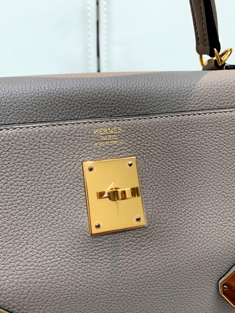 Close up showing the transparent sticker on metalware