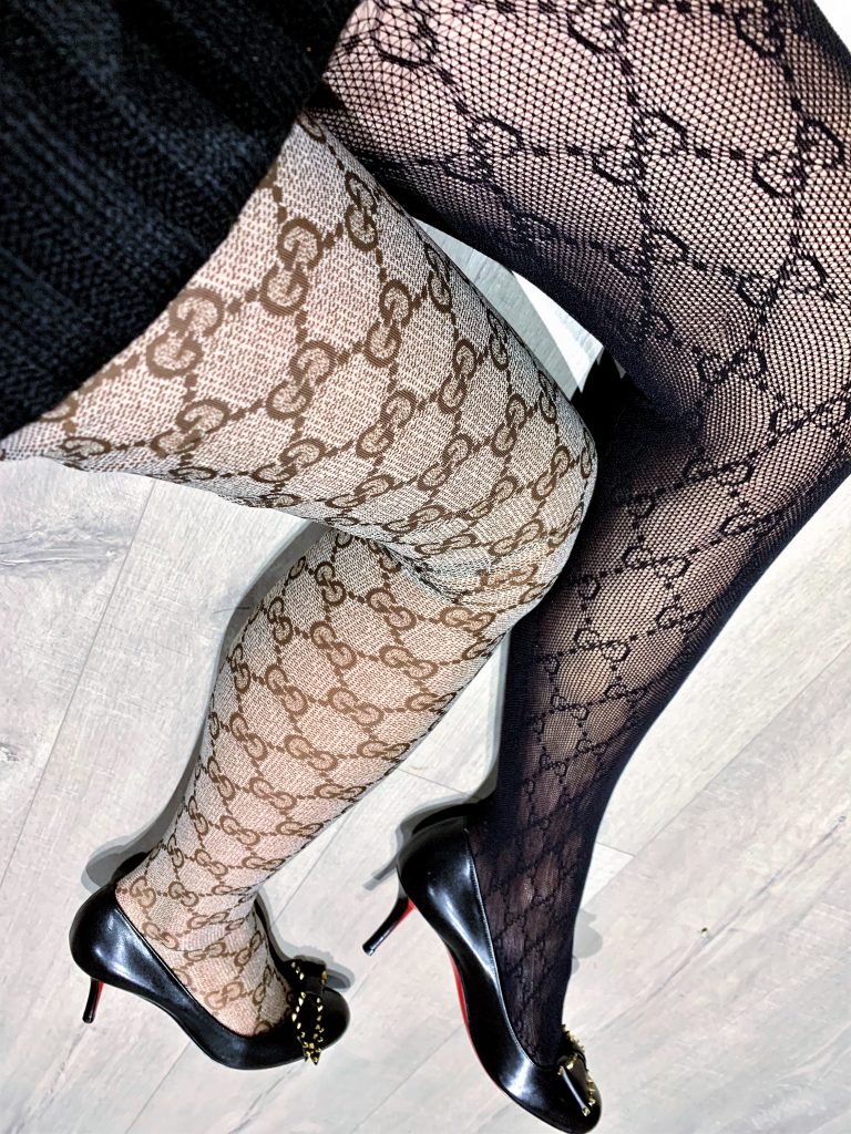 black vs brown gucci tights