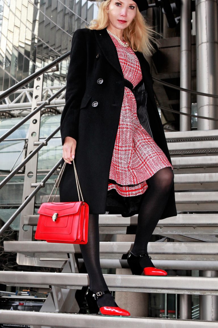 Chane two tone pumps red and black