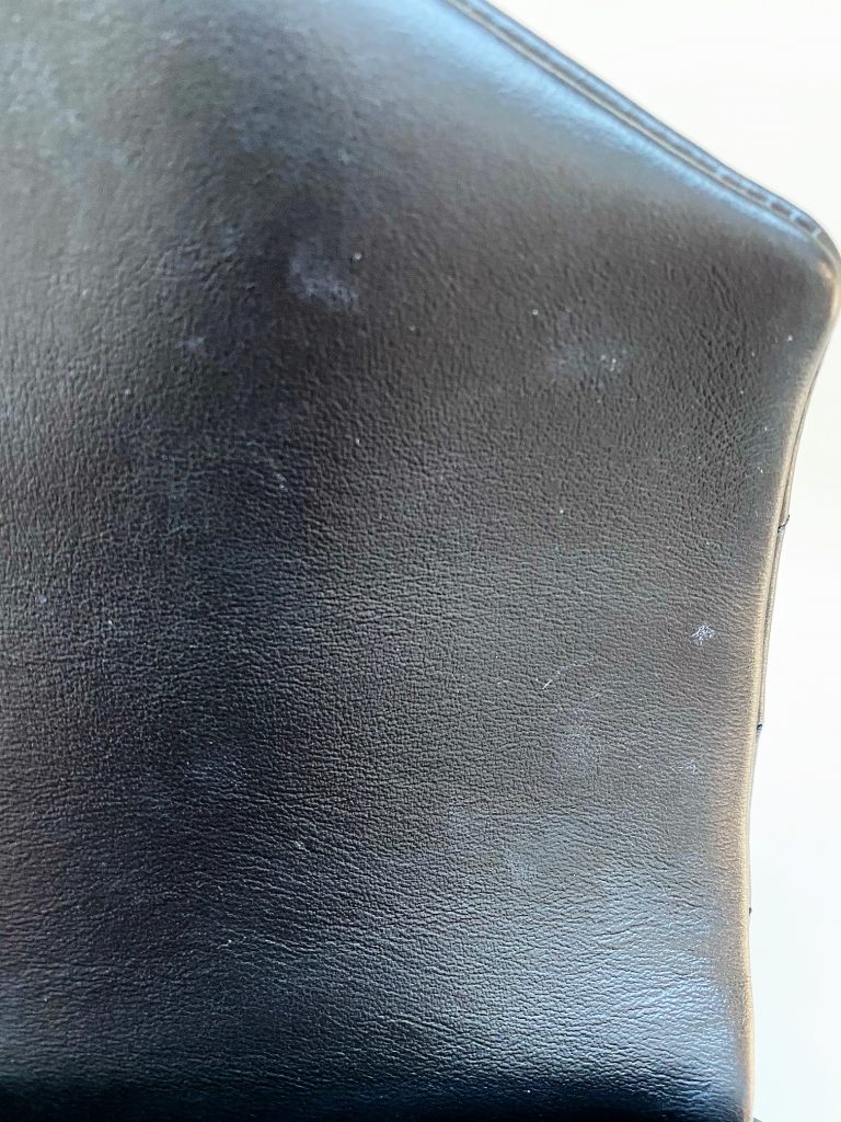 Interior of the flap with scuffs