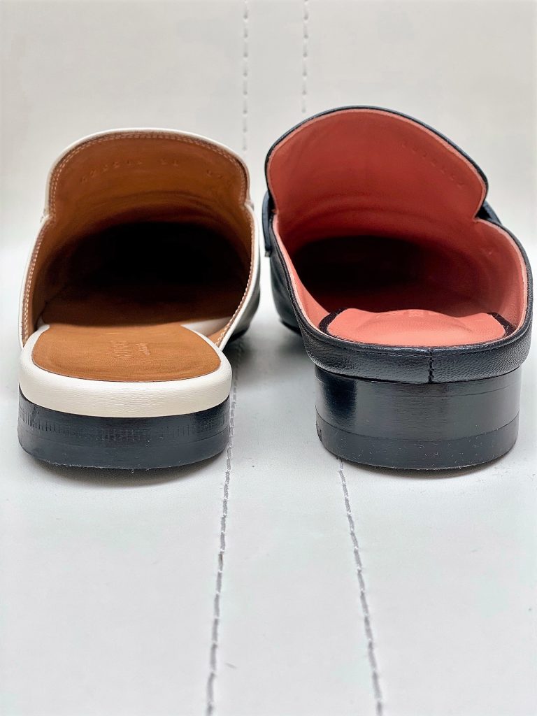 Rivoli vs Princetown mule heel comparison