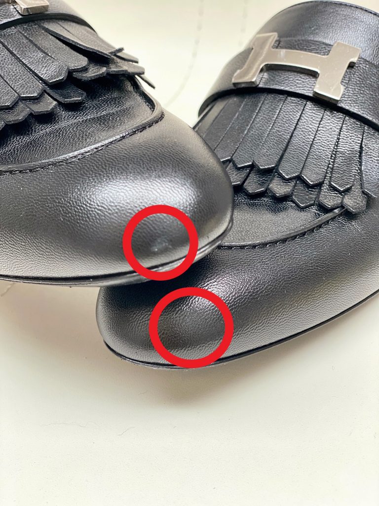 Hermes Rivoli mule wear and tear