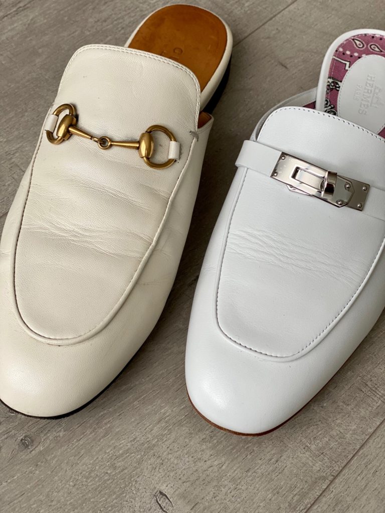 Gucci Princetown and Oz slipper creasing comparison